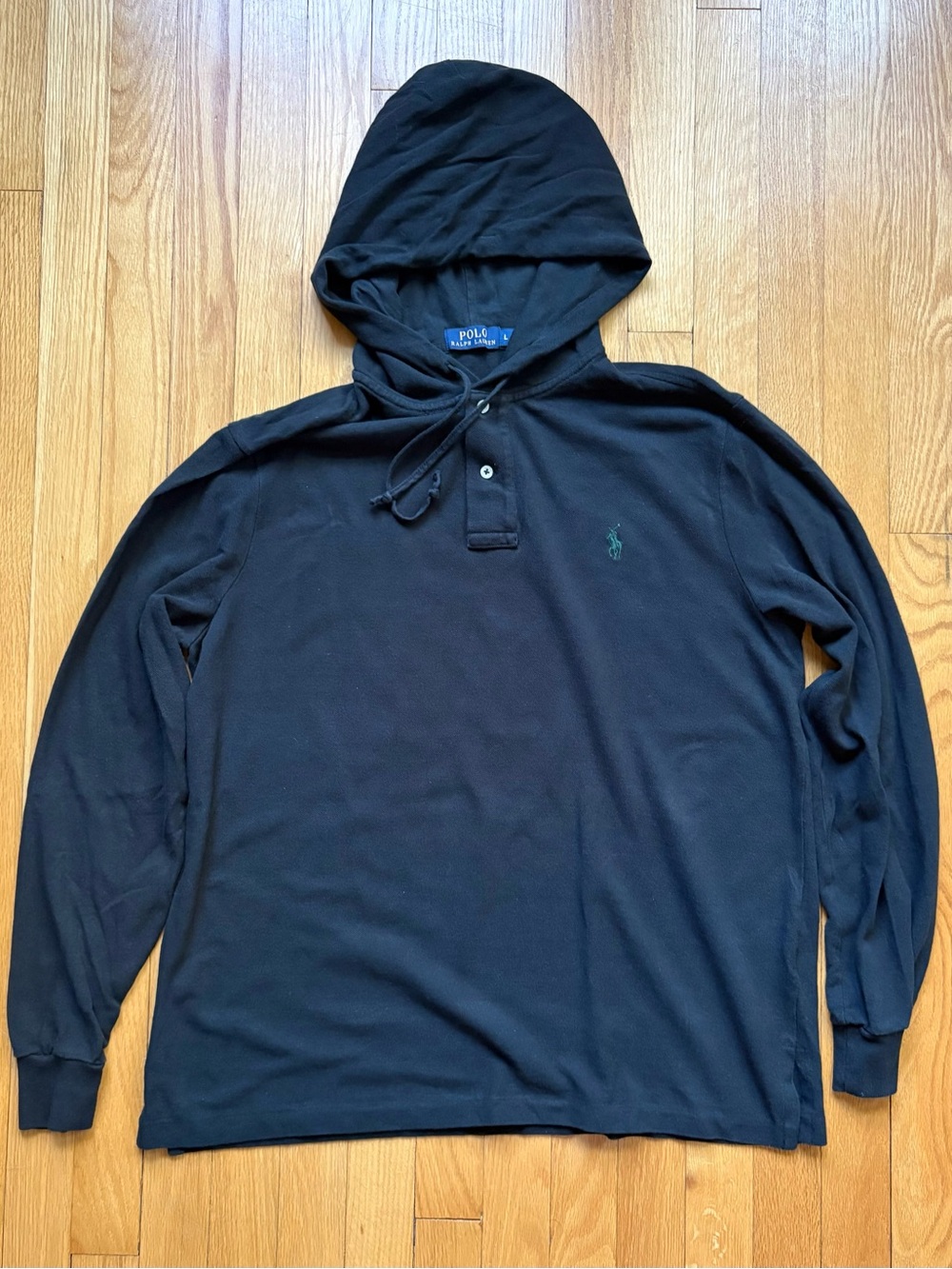 Polo Ralph Lauren Men’s Lightweight Hoodie Button Sweatshirt Large Dark Gray